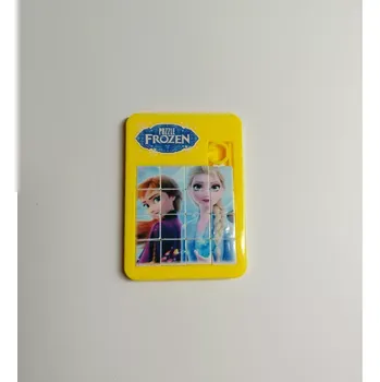 Kapesní posuvné puzzle 4 x 4 - LEDOVÉ KRÁLOVSTVÍ - Anna a Elsa - žluté (Značka: DATGO)
