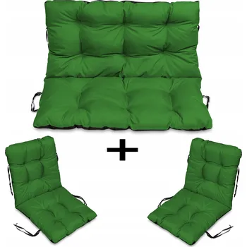 Zahradní sestava Polštáře na zahradní nábytek RATTAN 120x60x50 cm, sada 2+1, zelené