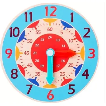 Hodiny Dřevěné výukové hodiny - SVĚTLE MODRÉ (Značka: BUSY BOARD)