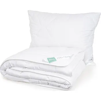 Povlečení 4Home Set přikrývky a polštáře Aloe Premium, 140 x 200 cm, 70 x 90 cm, bílá
