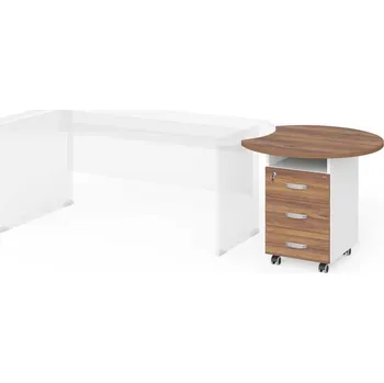 Zásuvkový kontejner Kontejner Manager 86 x 77 cm, ořech warmia / bílá