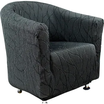 Napínací potah Blancheporte Pružný žakárový potah na křeslo cabriolet se vzorem obloučků šedá křeslo