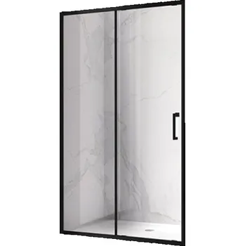 Sprchové dveře BPS-koupelny Posuvné sprchové dveře HYD-PD14E 140 černá/transparent pro instalaci do niky - bez vaničky