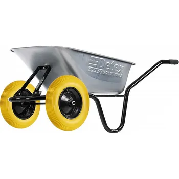 Kolečko Stavební-zahradní kolečko Detex D12, 100l do 200 kg korba Zn, DTX139 400-8 2x PU kola, ložisko (Detex DTX139 stavební i zahradní kolečko se zinkovanou korbou 100 l, kuličková ložiska, 2 kola )