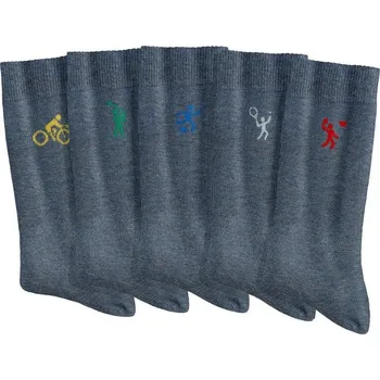 Pánské ponožky Blancheporte Sada 5 párů ponožek sport modrá džínová 43-46