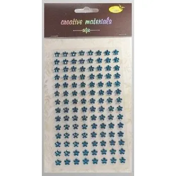 Set školních potřeb Stiker z kryształkami Kwiaty turkusowe 8mm 112szt
