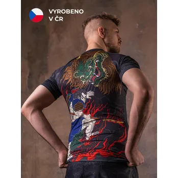 Pánské tričko CHOKETOPUS Funkční tričko s krátkým rukávem, pánské, Dragon, CHKTPS S ZELENÁ|ČERVENÁ|ŠEDÁ