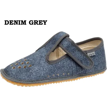 Dívčí obuv Beda barefoot Bačkůrky - GREY DENIM perforované (BF 060010/W/PF), Boty Beda Velikost: 26
