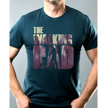 Pánské oblečení Walking DAD, zombie v pozadí - Pánské tričko Basic - Nejoblíbenější - S