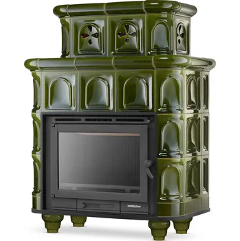 Krbová kamna 2energy Kachlová kamna s litinovou vložkou SALZBURG, 15 kW | zelená
