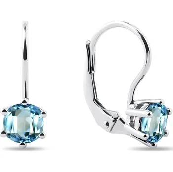 Náušnice Náušnice z bílého 14k zlata s kulatými topazy KLENOTA