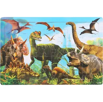 Puzzle Dřevěné puzzle pro nejmenší (L-30ks) - DINOSAUŘI 2 (Značka: DDWE)