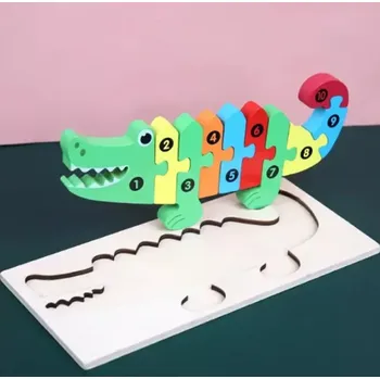 Puzzle Dřevěné 3D puzzle - KROKODÝL (Značka: DATGO)