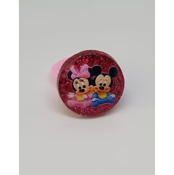 Prsten Prstýnek - MICKEY MOUSE - MICKEY A MINNIE - růžový (Značka: ZHEJIANG)