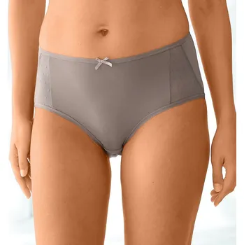 Kalhotky Blancheporte Sada 2 kalhotek maxi z mikrovlákna a tylu hnědošedá 42/44