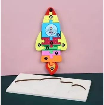 Puzzle Dřevěné 3D puzzle - RAKETA (Značka: DATGO)