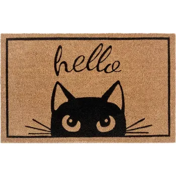 Rohožka Hanse Home Rohožka Hello s kočkou 105703 45x70 cm - SLEVA 3% s kodem radost25
