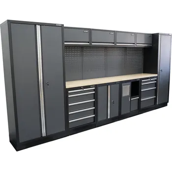 Matabro AKČNÍ SET Sestava 10 ks dílenského nábytku SET-CA01013 s dřevěnou pracovní deskou MB-TGW53