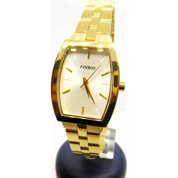 Hodinky FOIBOS Dámské hranaté ocelové zlacené hodinky FOIBOS CK3536.2 (FOIBOS Dámské hranaté ocelové zlacené hodinky FOIBOS CK3536.2)