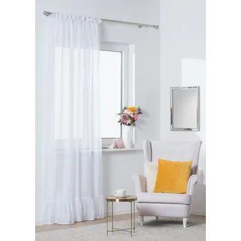 Záclona Dekorační záclona s řasící páskou s volánkem EMILIA bílá 140x260 cm (cena za 1 kus) MyBestHome