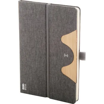 Zápisník Chatom RPET blok s bezdrátovou nabíječkou šedá