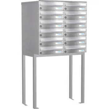 Železářství Sestava schránek B-019 volně stojící na podnoží Nerez / šedá