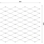 KOVIAN, s.r.o. Lanová sieť, 1 x 25 m, oko 50 x 50 mm, ø 2 mm, AISI 316