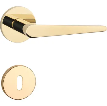 Dveřní kování AT - ARNICA - R 7S rozety BB, klika/klika OLV PVD - Mosaz leštěná lakovaná PVD