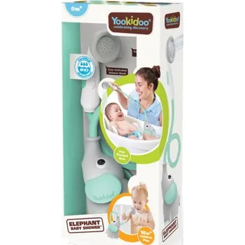 teploměr do vody pro miminko YOOKIDOO Dětská sprcha slon - šedotyrkysová