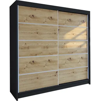 Šatní skříň Šatní skříň TALIN IV šířka 180 cm - černá/dub artisan