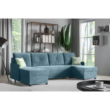 Sedací souprava Rozkládací rohová sedací souprava 108U DAVID Světle modrá