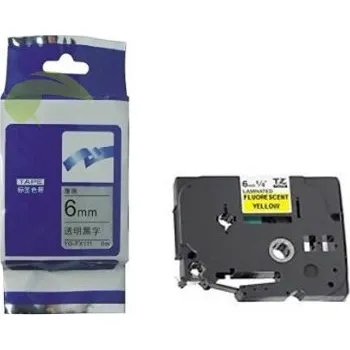 Pásek do tiskárny TONERSYP páska pro Brother TZe-FX111, 6mm x 8m, flexibilní, černý tisk/průhledný podklad