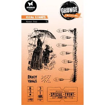 Razítko Studio Light Gelová razítka Studio Light "Grunge", 7 ks - Vánoční trh