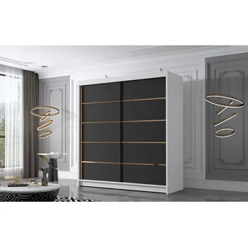 Šatní skříň ankon Bali IV 180 cm bílá/černá