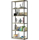 Regál 80 cm, černá/dub artisan