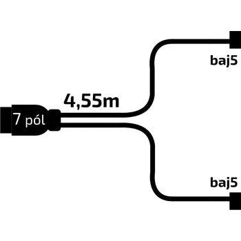 Příslušenství pro přívěs Kabeláž 4,55 m /7-pól. zástrčka, bez předních vývodů, baj5, VAPP Jokon komp.