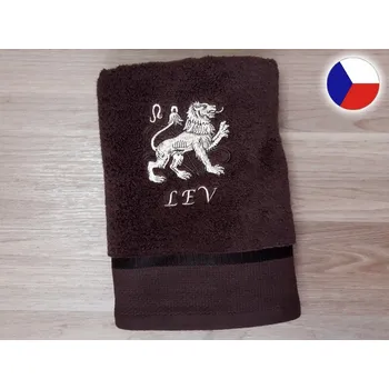 Ručník Luxusní ručník se znamením LEV 450g tmavě hnědá/hnědá