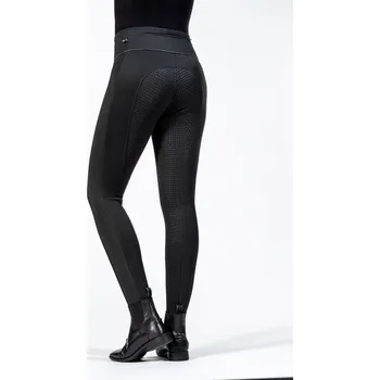 Jezdecké oblečení Zimní jezdecké legíny HKM Cosy Style se silikonovým sedem, Dámské - 36/38 - Černá
