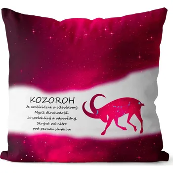 Dekorativní polštářek Polštář 40 x 40 cm - Kozoroh (22.12. - 20.1.) - červený