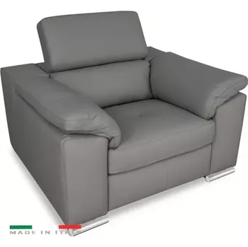 Křeslo Moderní kožené křeslo LOREN II, šedá (madras - 128 grey)