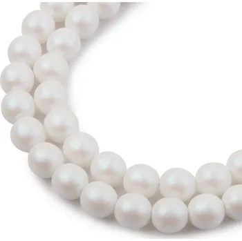 Dětské navlékací korálky Manumi České mačkané korálky Manumi 8 mm pearl white