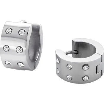 Náušnice Prosperk Náušnice ocelové kroužky se zirkony S2420