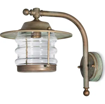 Venkovní osvětlení Moretti Luce Venkovní nástěnné svítidlo Adessora lucerna odolné vůči mořské vodě starožitná mosaz; měď, čirá 1 x 60 W - Doprava zdarma