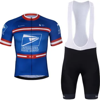 cyklistický dres BONAVELO Cyklistický krátký dres a krátké kalhoty - US POSTAL - černá/modrá
