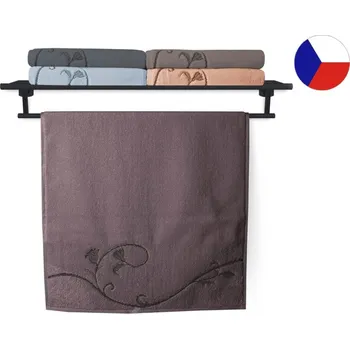 Osuška Luxusní froté osuška 70x140 TERRY FLORAL DANCE 500g hnědošedá