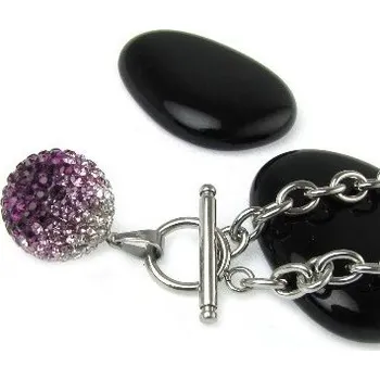 Řetízek Prosperk Řetízek ocelový s přívěskem fialová kulička S2259