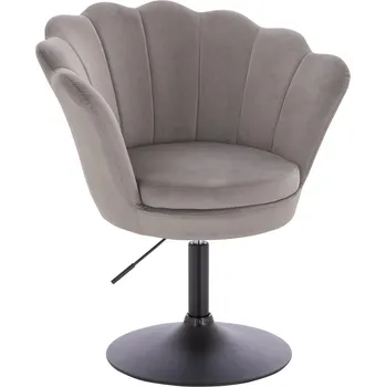 Otočné křeslo Lillesand velur na černém talíři - šedé