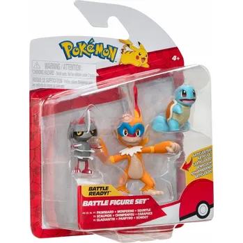 Figurka Pokémon sada figurek - Battle 3Pack (Pawniard, Monferno & Squirtle)