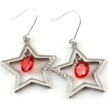 Náušnice Prosperk Náušnice ocelové hvězdy červené S2455