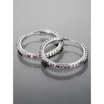 Náušnice Prosperk Náušnice barevné kruhy z chirurgické oceli stříbrná S5169